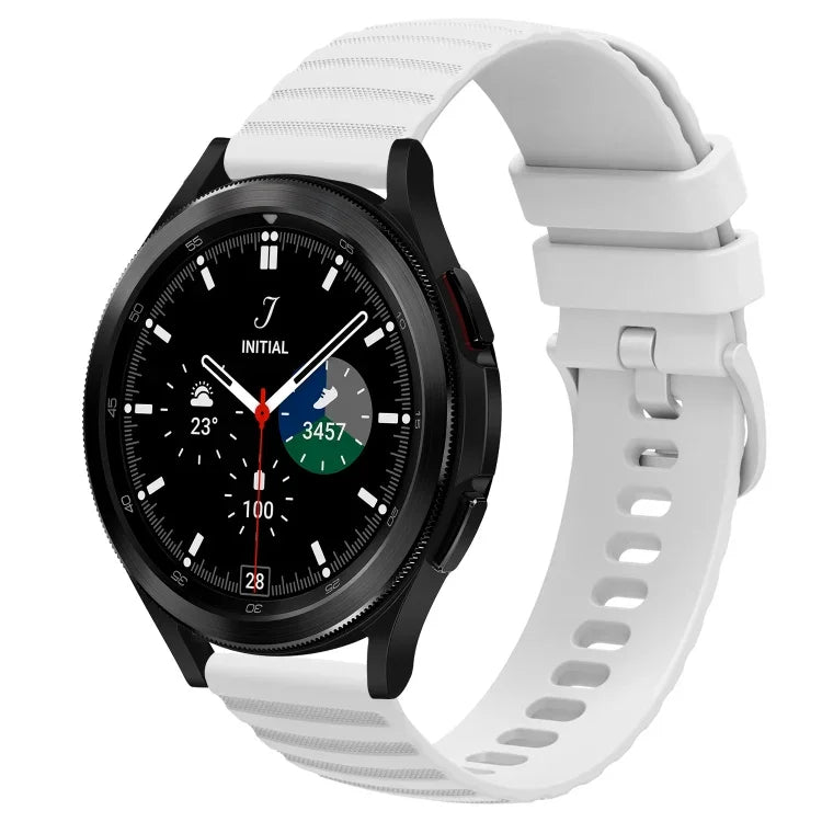 สายซิลิโคนลายจุดคลื่นสีพื้น 20mm สำหรับ Samsung Galaxy Watch 4 Classic 42mm, สำหรับ Samsung Galaxy Watch 4 Classic 46mm, สำหรับ Samsung Galaxy Watch Active 2 40mm, สำหรับ Samsung Galaxy Watch Active 2 44mm