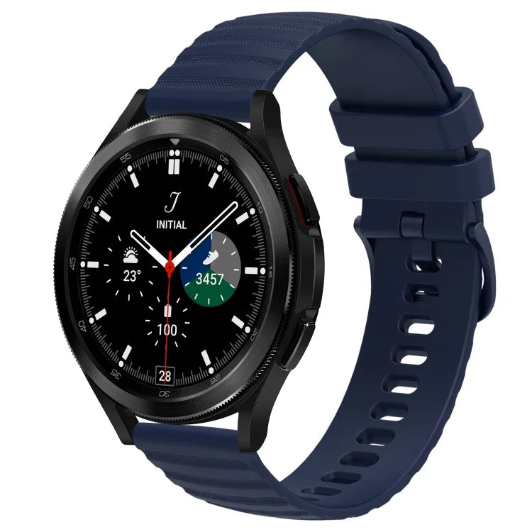 สายซิลิโคนลายจุดคลื่นสีพื้น 20mm สำหรับ Samsung Galaxy Watch 4 Classic 42mm, สำหรับ Samsung Galaxy Watch 4 Classic 46mm, สำหรับ Samsung Galaxy Watch Active 2 40mm, สำหรับ Samsung Galaxy Watch Active 2 44mm