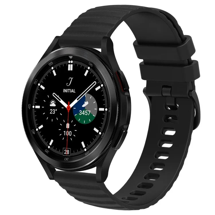 สายซิลิโคนลายจุดคลื่นสีพื้น 20mm สำหรับ Samsung Galaxy Watch 4 Classic 42mm, สำหรับ Samsung Galaxy Watch 4 Classic 46mm, สำหรับ Samsung Galaxy Watch Active 2 40mm, สำหรับ Samsung Galaxy Watch Active 2 44mm