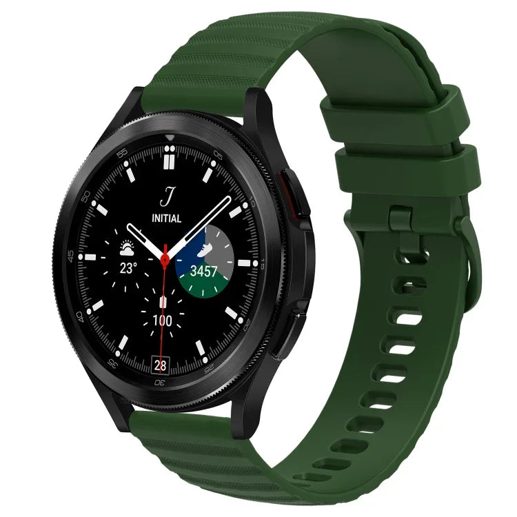 สายซิลิโคนลายจุดคลื่นสีพื้น 20mm สำหรับ Samsung Galaxy Watch 4 Classic 42mm, สำหรับ Samsung Galaxy Watch 4 Classic 46mm, สำหรับ Samsung Galaxy Watch Active 2 40mm, สำหรับ Samsung Galaxy Watch Active 2 44mm