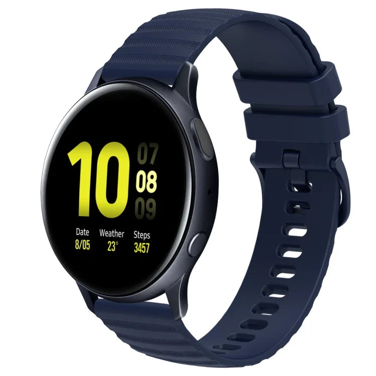 สายซิลิโคนลายจุดคลื่นสีพื้น 20mm สำหรับ Samsung Galaxy Watch 4 Classic 42mm, สำหรับ Samsung Galaxy Watch 4 Classic 46mm, สำหรับ Samsung Galaxy Watch Active 2 40mm, สำหรับ Samsung Galaxy Watch Active 2 44mm