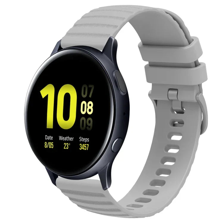 สายซิลิโคนลายจุดคลื่นสีพื้น 20mm สำหรับ Samsung Galaxy Watch 4 Classic 42mm, สำหรับ Samsung Galaxy Watch 4 Classic 46mm, สำหรับ Samsung Galaxy Watch Active 2 40mm, สำหรับ Samsung Galaxy Watch Active 2 44mm