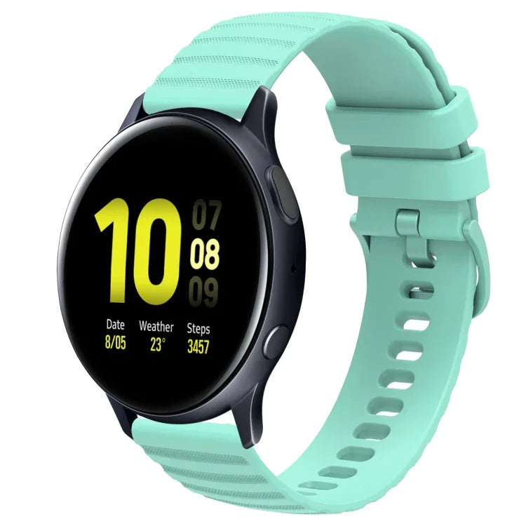 สายซิลิโคนลายจุดคลื่นสีพื้น 20mm สำหรับ Samsung Galaxy Watch 4 Classic 42mm, สำหรับ Samsung Galaxy Watch 4 Classic 46mm, สำหรับ Samsung Galaxy Watch Active 2 40mm, สำหรับ Samsung Galaxy Watch Active 2 44mm
