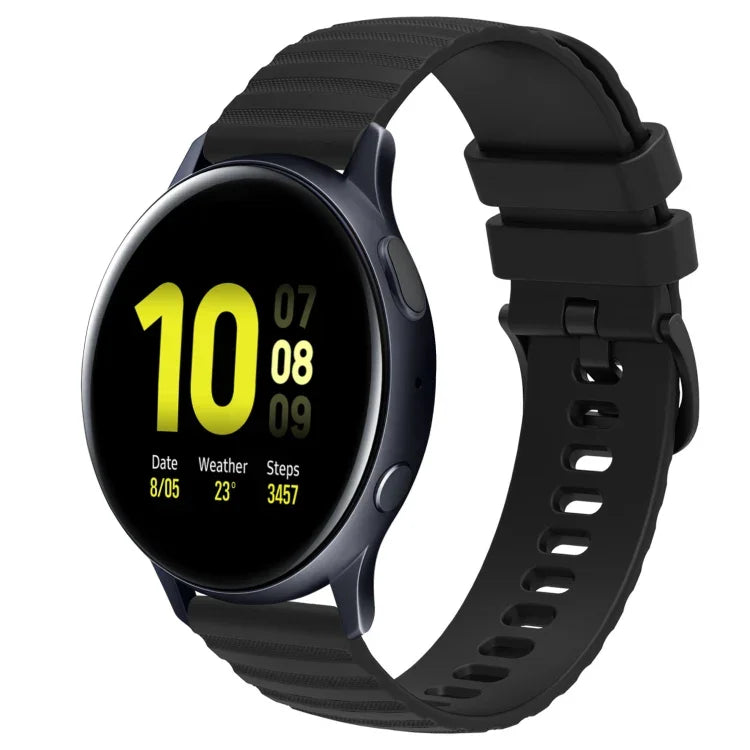 สายซิลิโคนลายจุดคลื่นสีพื้น 20mm สำหรับ Samsung Galaxy Watch 4 Classic 42mm, สำหรับ Samsung Galaxy Watch 4 Classic 46mm, สำหรับ Samsung Galaxy Watch Active 2 40mm, สำหรับ Samsung Galaxy Watch Active 2 44mm