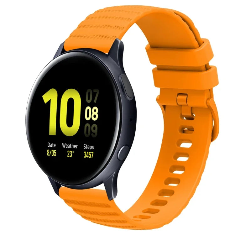 สายซิลิโคนลายจุดคลื่นสีพื้น 20mm สำหรับ Samsung Galaxy Watch 4 Classic 42mm, สำหรับ Samsung Galaxy Watch 4 Classic 46mm, สำหรับ Samsung Galaxy Watch Active 2 40mm, สำหรับ Samsung Galaxy Watch Active 2 44mm