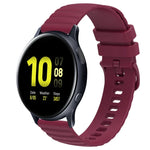 สายซิลิโคนลายจุดคลื่นสีพื้น 20mm สำหรับ Samsung Galaxy Watch 4 Classic 42mm, สำหรับ Samsung Galaxy Watch 4 Classic 46mm, สำหรับ Samsung Galaxy Watch Active 2 40mm, สำหรับ Samsung Galaxy Watch Active 2 44mm