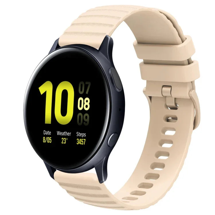 สายซิลิโคนลายจุดคลื่นสีพื้น 20mm สำหรับ Samsung Galaxy Watch 4 Classic 42mm, สำหรับ Samsung Galaxy Watch 4 Classic 46mm, สำหรับ Samsung Galaxy Watch Active 2 40mm, สำหรับ Samsung Galaxy Watch Active 2 44mm