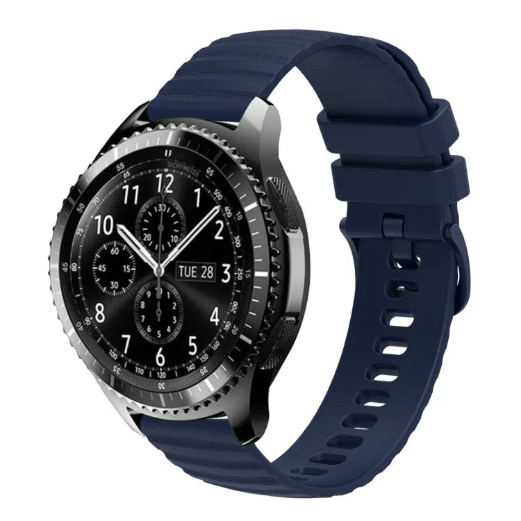 สายซิลิโคนลายจุดคลื่นสีพื้น 22mm สำหรับ Samsung Galaxy Watch3 45mm, สำหรับ Samsung Galaxy Watch 46mm, สำหรับ Samsung Gear S3 Classic, สำหรับ Samsung Gear S3 Frontier