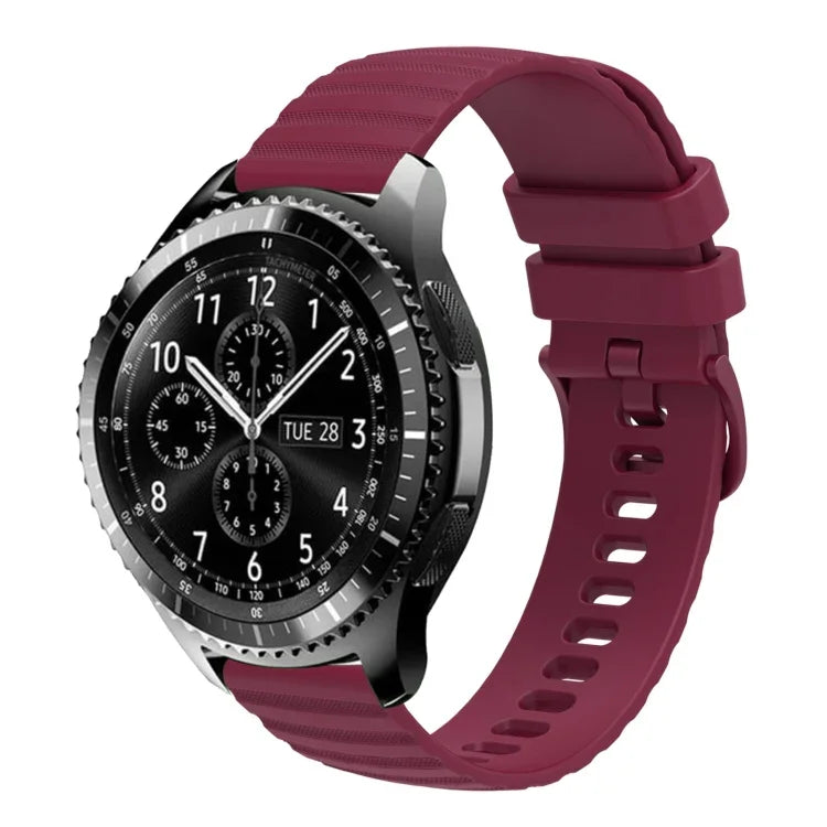 สายซิลิโคนลายจุดคลื่นสีพื้น 22mm สำหรับ Samsung Galaxy Watch3 45mm, สำหรับ Samsung Galaxy Watch 46mm, สำหรับ Samsung Gear S3 Classic, สำหรับ Samsung Gear S3 Frontier