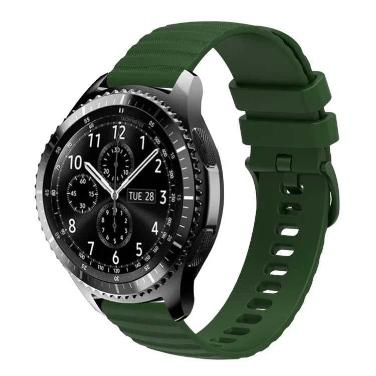 สายซิลิโคนลายจุดคลื่นสีพื้น 22mm สำหรับ Samsung Galaxy Watch3 45mm, สำหรับ Samsung Galaxy Watch 46mm, สำหรับ Samsung Gear S3 Classic, สำหรับ Samsung Gear S3 Frontier