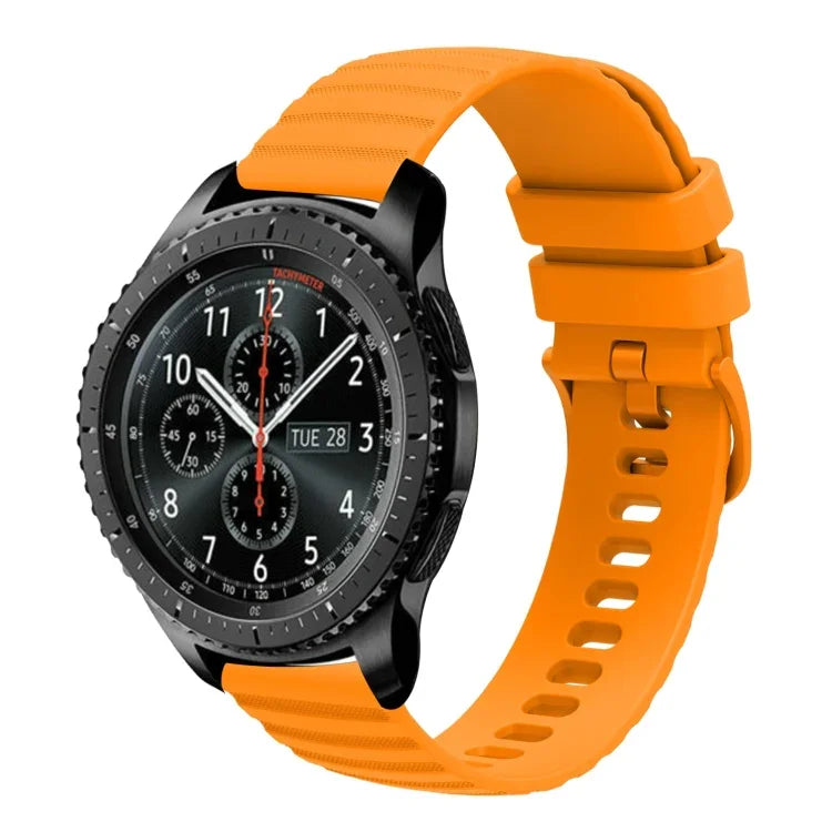 สายซิลิโคนลายจุดคลื่นสีพื้น 22mm สำหรับ Samsung Galaxy Watch3 45mm, สำหรับ Samsung Galaxy Watch 46mm, สำหรับ Samsung Gear S3 Classic, สำหรับ Samsung Gear S3 Frontier
