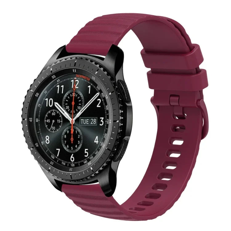 สายซิลิโคนลายจุดคลื่นสีพื้น 22mm สำหรับ Samsung Galaxy Watch3 45mm, สำหรับ Samsung Galaxy Watch 46mm, สำหรับ Samsung Gear S3 Classic, สำหรับ Samsung Gear S3 Frontier