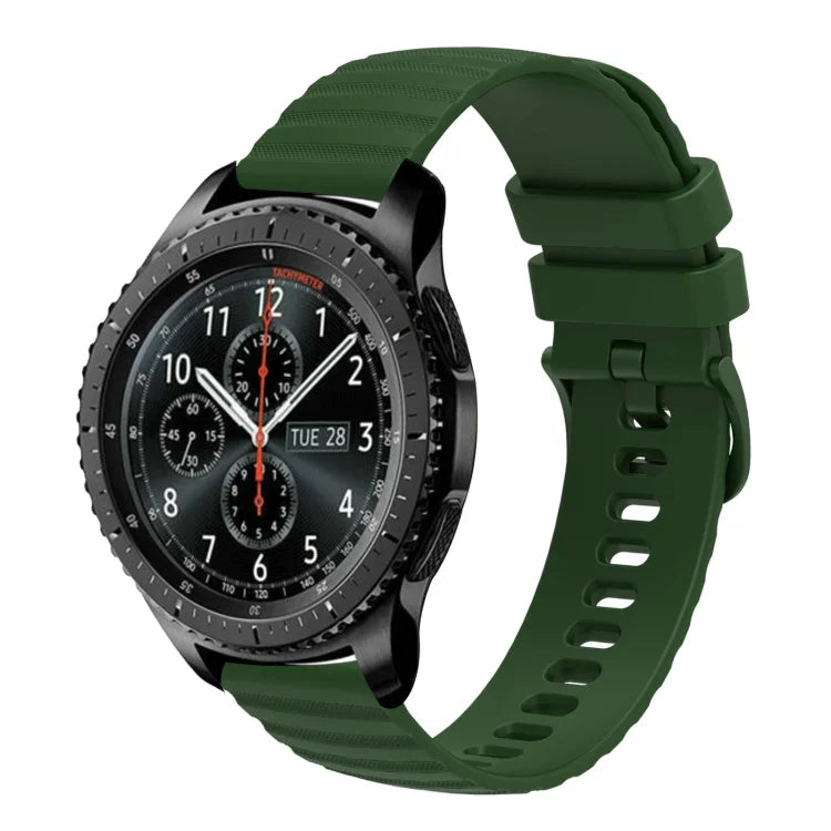 สายซิลิโคนลายจุดคลื่นสีพื้น 22mm สำหรับ Samsung Galaxy Watch3 45mm, สำหรับ Samsung Galaxy Watch 46mm, สำหรับ Samsung Gear S3 Classic, สำหรับ Samsung Gear S3 Frontier
