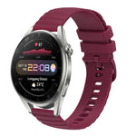 22mm Wavy Dot Pattern Solid Color Silicone Watch Band, For Huawei Watch 3 Pro New