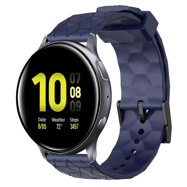 สายรัดนาฬิกาซิลิโคนลายฟุตบอลสีพื้นขนาด 20 มม., สำหรับ Samsung Galaxy Watch Active 2 ขนาด 44 มม., สำหรับ Samsung Galaxy Watch ขนาด 42 มม.