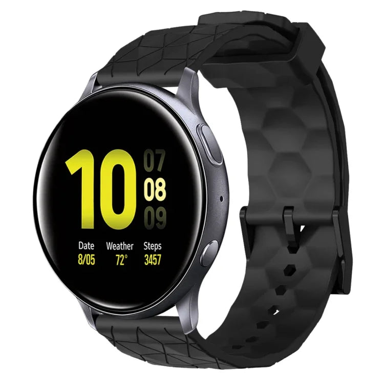สายรัดนาฬิกาซิลิโคนลายฟุตบอลสีพื้นขนาด 20 มม., สำหรับ Samsung Galaxy Watch Active 2 ขนาด 44 มม., สำหรับ Samsung Galaxy Watch ขนาด 42 มม.