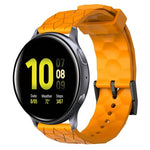 สายรัดนาฬิกาซิลิโคนลายฟุตบอลสีพื้นขนาด 20 มม., สำหรับ Samsung Galaxy Watch Active 2 ขนาด 44 มม., สำหรับ Samsung Galaxy Watch ขนาด 42 มม.