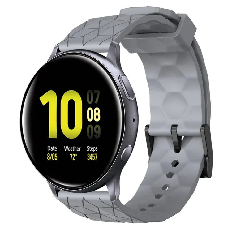 สายรัดนาฬิกาซิลิโคนลายฟุตบอลสีพื้นขนาด 20 มม., สำหรับ Samsung Galaxy Watch Active 2 ขนาด 44 มม., สำหรับ Samsung Galaxy Watch ขนาด 42 มม.