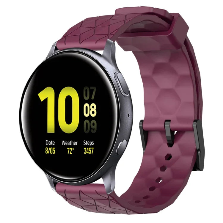 สายรัดนาฬิกาซิลิโคนลายฟุตบอลสีพื้นขนาด 20 มม., สำหรับ Samsung Galaxy Watch Active 2 ขนาด 44 มม., สำหรับ Samsung Galaxy Watch ขนาด 42 มม.