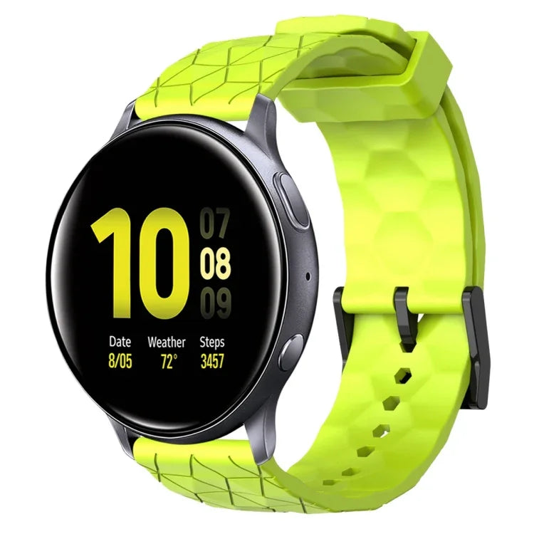 สายรัดนาฬิกาซิลิโคนลายฟุตบอลสีพื้นขนาด 20 มม., สำหรับ Samsung Galaxy Watch Active 2 ขนาด 44 มม., สำหรับ Samsung Galaxy Watch ขนาด 42 มม.