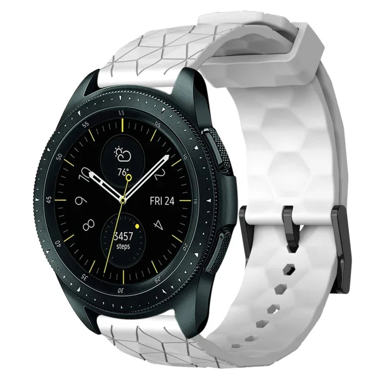 สายรัดนาฬิกาซิลิโคนลายฟุตบอลสีพื้นขนาด 20 มม., สำหรับ Samsung Galaxy Watch Active 2 ขนาด 44 มม., สำหรับ Samsung Galaxy Watch ขนาด 42 มม.