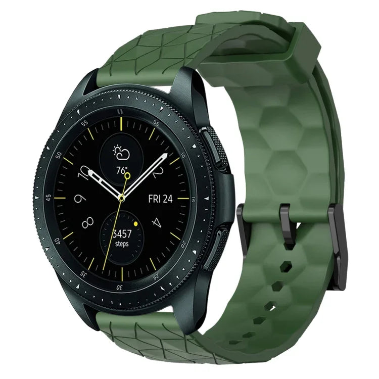 สายรัดนาฬิกาซิลิโคนลายฟุตบอลสีพื้นขนาด 20 มม., สำหรับ Samsung Galaxy Watch Active 2 ขนาด 44 มม., สำหรับ Samsung Galaxy Watch ขนาด 42 มม.