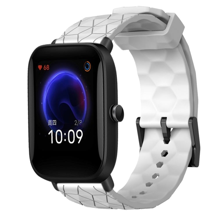 20mm Football Pattern Solid Color Silicone Watch Band, For Amazfit Pop