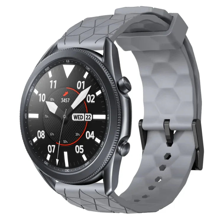 สายรัดนาฬิกาซิลิโคนลายฟุตบอลสีพื้นขนาด 22 มม., สำหรับ Samsung Galaxy Watch3 ขนาด 45 มม., สำหรับ Samsung Galaxy Watch ขนาด 46 มม., สำหรับ Samsung Gear S3 Classic, สำหรับ Samsung Gear S3 Frontier