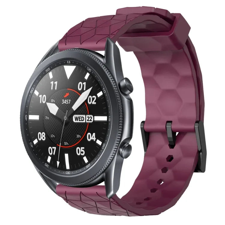 สายรัดนาฬิกาซิลิโคนลายฟุตบอลสีพื้นขนาด 22 มม., สำหรับ Samsung Galaxy Watch3 ขนาด 45 มม., สำหรับ Samsung Galaxy Watch ขนาด 46 มม., สำหรับ Samsung Gear S3 Classic, สำหรับ Samsung Gear S3 Frontier