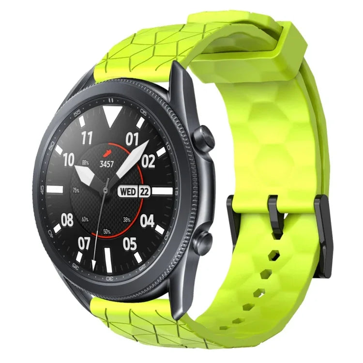 สายรัดนาฬิกาซิลิโคนลายฟุตบอลสีพื้นขนาด 22 มม., สำหรับ Samsung Galaxy Watch3 ขนาด 45 มม., สำหรับ Samsung Galaxy Watch ขนาด 46 มม., สำหรับ Samsung Gear S3 Classic, สำหรับ Samsung Gear S3 Frontier
