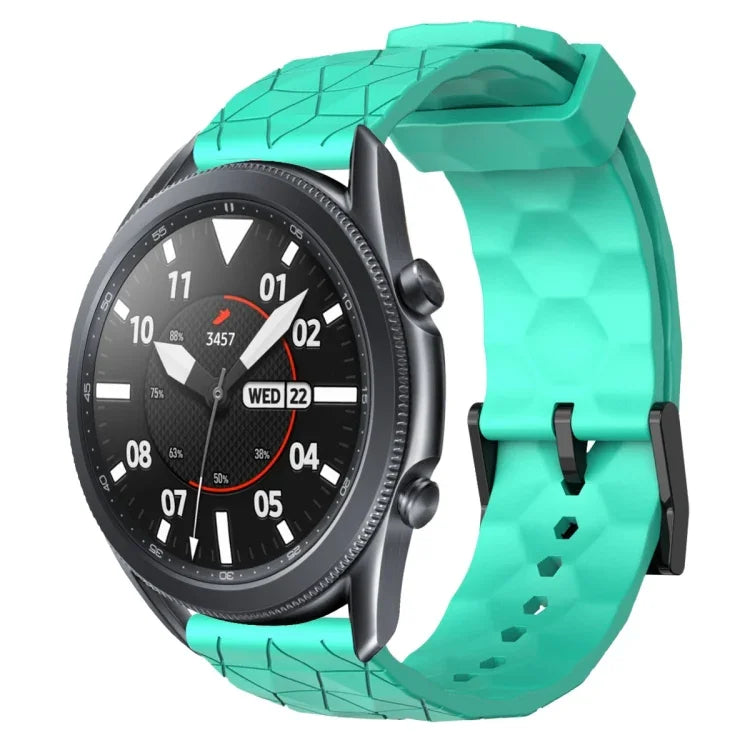สายรัดนาฬิกาซิลิโคนลายฟุตบอลสีพื้นขนาด 22 มม., สำหรับ Samsung Galaxy Watch3 ขนาด 45 มม., สำหรับ Samsung Galaxy Watch ขนาด 46 มม., สำหรับ Samsung Gear S3 Classic, สำหรับ Samsung Gear S3 Frontier
