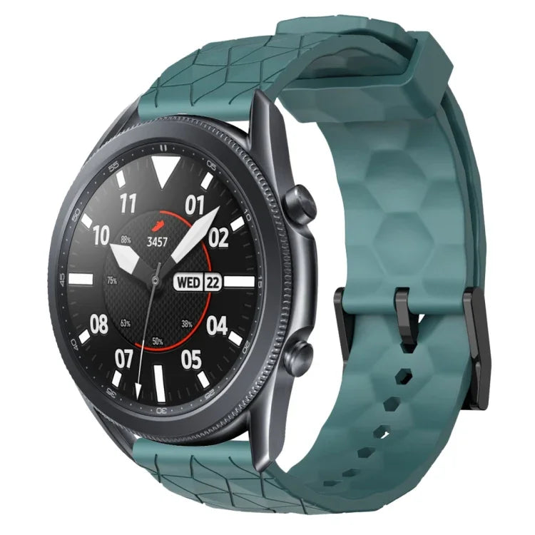 สายรัดนาฬิกาซิลิโคนลายฟุตบอลสีพื้นขนาด 22 มม., สำหรับ Samsung Galaxy Watch3 ขนาด 45 มม., สำหรับ Samsung Galaxy Watch ขนาด 46 มม., สำหรับ Samsung Gear S3 Classic, สำหรับ Samsung Gear S3 Frontier