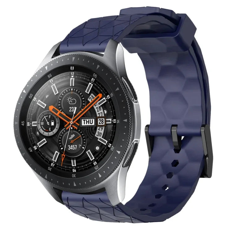 สายรัดนาฬิกาซิลิโคนลายฟุตบอลสีพื้นขนาด 22 มม., สำหรับ Samsung Galaxy Watch3 ขนาด 45 มม., สำหรับ Samsung Galaxy Watch ขนาด 46 มม., สำหรับ Samsung Gear S3 Classic, สำหรับ Samsung Gear S3 Frontier