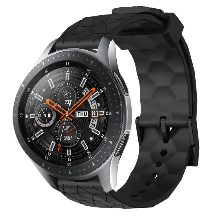 สายรัดนาฬิกาซิลิโคนลายฟุตบอลสีพื้นขนาด 22 มม., สำหรับ Samsung Galaxy Watch3 ขนาด 45 มม., สำหรับ Samsung Galaxy Watch ขนาด 46 มม., สำหรับ Samsung Gear S3 Classic, สำหรับ Samsung Gear S3 Frontier