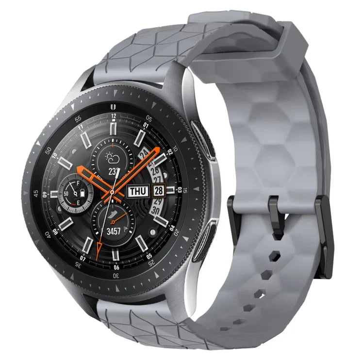 สายรัดนาฬิกาซิลิโคนลายฟุตบอลสีพื้นขนาด 22 มม., สำหรับ Samsung Galaxy Watch3 ขนาด 45 มม., สำหรับ Samsung Galaxy Watch ขนาด 46 มม., สำหรับ Samsung Gear S3 Classic, สำหรับ Samsung Gear S3 Frontier