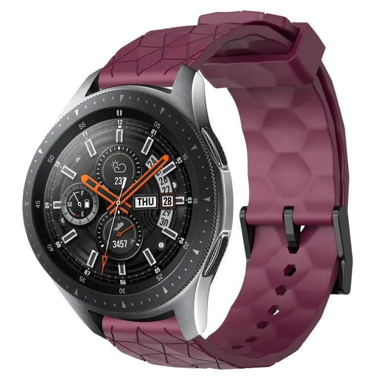 สายรัดนาฬิกาซิลิโคนลายฟุตบอลสีพื้นขนาด 22 มม., สำหรับ Samsung Galaxy Watch3 ขนาด 45 มม., สำหรับ Samsung Galaxy Watch ขนาด 46 มม., สำหรับ Samsung Gear S3 Classic, สำหรับ Samsung Gear S3 Frontier
