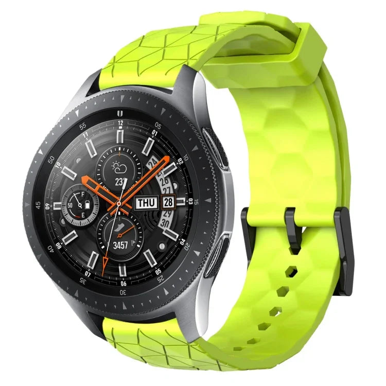 สายรัดนาฬิกาซิลิโคนลายฟุตบอลสีพื้นขนาด 22 มม., สำหรับ Samsung Galaxy Watch3 ขนาด 45 มม., สำหรับ Samsung Galaxy Watch ขนาด 46 มม., สำหรับ Samsung Gear S3 Classic, สำหรับ Samsung Gear S3 Frontier