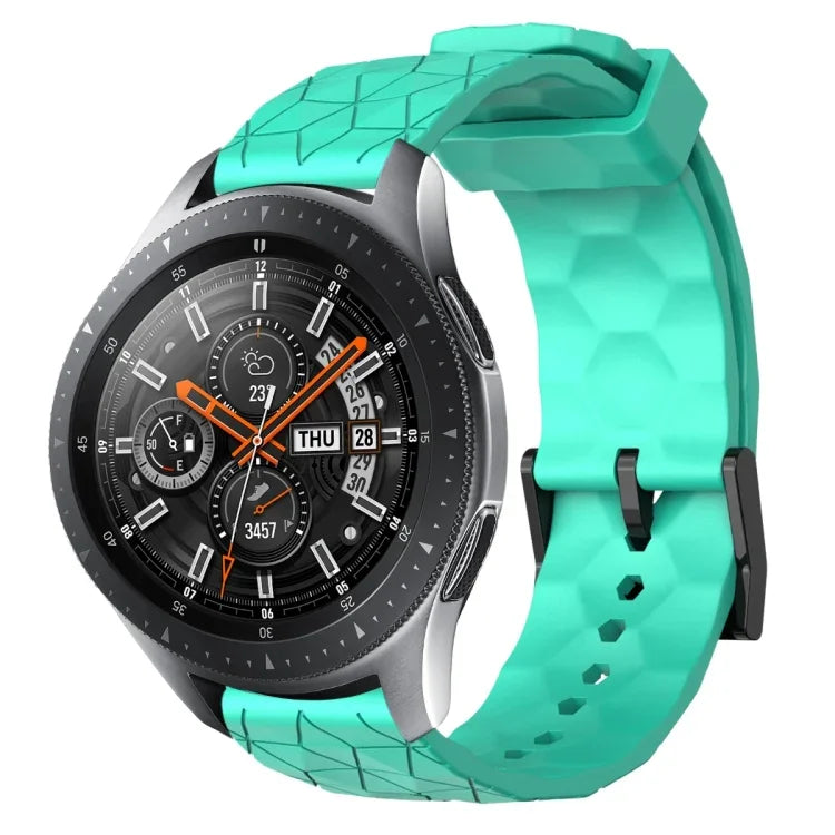 สายรัดนาฬิกาซิลิโคนลายฟุตบอลสีพื้นขนาด 22 มม., สำหรับ Samsung Galaxy Watch3 ขนาด 45 มม., สำหรับ Samsung Galaxy Watch ขนาด 46 มม., สำหรับ Samsung Gear S3 Classic, สำหรับ Samsung Gear S3 Frontier
