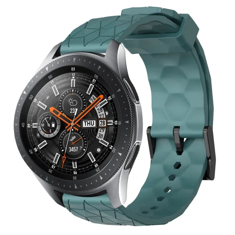 สายรัดนาฬิกาซิลิโคนลายฟุตบอลสีพื้นขนาด 22 มม., สำหรับ Samsung Galaxy Watch3 ขนาด 45 มม., สำหรับ Samsung Galaxy Watch ขนาด 46 มม., สำหรับ Samsung Gear S3 Classic, สำหรับ Samsung Gear S3 Frontier