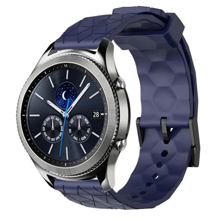 สายรัดนาฬิกาซิลิโคนลายฟุตบอลสีพื้นขนาด 22 มม., สำหรับ Samsung Galaxy Watch3 ขนาด 45 มม., สำหรับ Samsung Galaxy Watch ขนาด 46 มม., สำหรับ Samsung Gear S3 Classic, สำหรับ Samsung Gear S3 Frontier