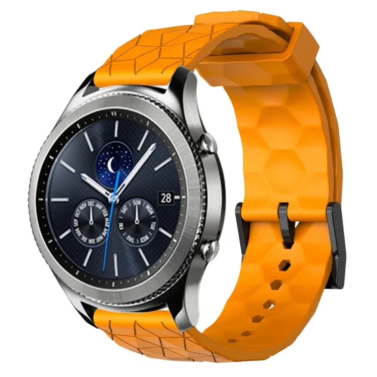 สายรัดนาฬิกาซิลิโคนลายฟุตบอลสีพื้นขนาด 22 มม., สำหรับ Samsung Galaxy Watch3 ขนาด 45 มม., สำหรับ Samsung Galaxy Watch ขนาด 46 มม., สำหรับ Samsung Gear S3 Classic, สำหรับ Samsung Gear S3 Frontier