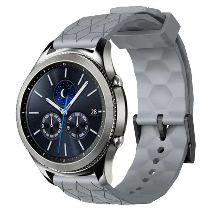 สายรัดนาฬิกาซิลิโคนลายฟุตบอลสีพื้นขนาด 22 มม., สำหรับ Samsung Galaxy Watch3 ขนาด 45 มม., สำหรับ Samsung Galaxy Watch ขนาด 46 มม., สำหรับ Samsung Gear S3 Classic, สำหรับ Samsung Gear S3 Frontier