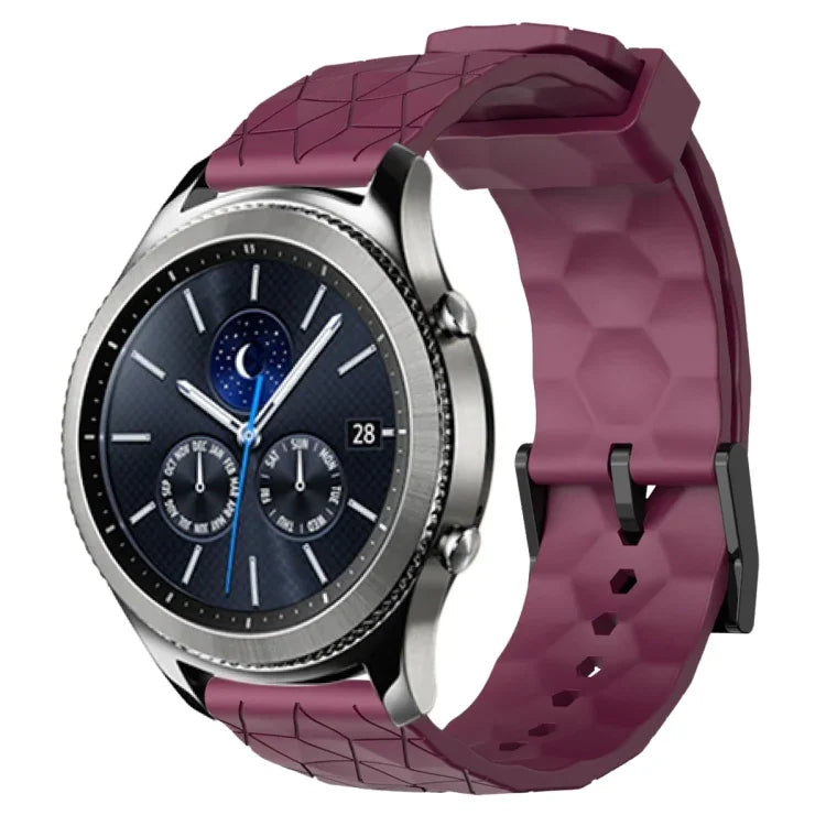 สายรัดนาฬิกาซิลิโคนลายฟุตบอลสีพื้นขนาด 22 มม., สำหรับ Samsung Galaxy Watch3 ขนาด 45 มม., สำหรับ Samsung Galaxy Watch ขนาด 46 มม., สำหรับ Samsung Gear S3 Classic, สำหรับ Samsung Gear S3 Frontier