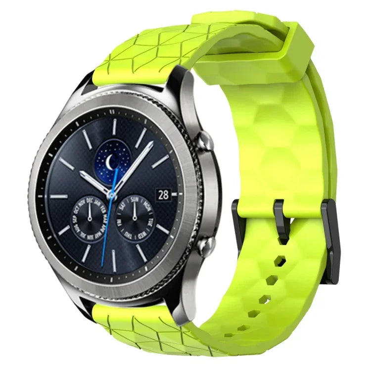 สายรัดนาฬิกาซิลิโคนลายฟุตบอลสีพื้นขนาด 22 มม., สำหรับ Samsung Galaxy Watch3 ขนาด 45 มม., สำหรับ Samsung Galaxy Watch ขนาด 46 มม., สำหรับ Samsung Gear S3 Classic, สำหรับ Samsung Gear S3 Frontier