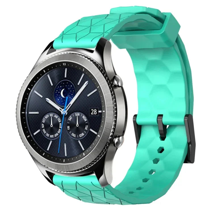 สายรัดนาฬิกาซิลิโคนลายฟุตบอลสีพื้นขนาด 22 มม., สำหรับ Samsung Galaxy Watch3 ขนาด 45 มม., สำหรับ Samsung Galaxy Watch ขนาด 46 มม., สำหรับ Samsung Gear S3 Classic, สำหรับ Samsung Gear S3 Frontier
