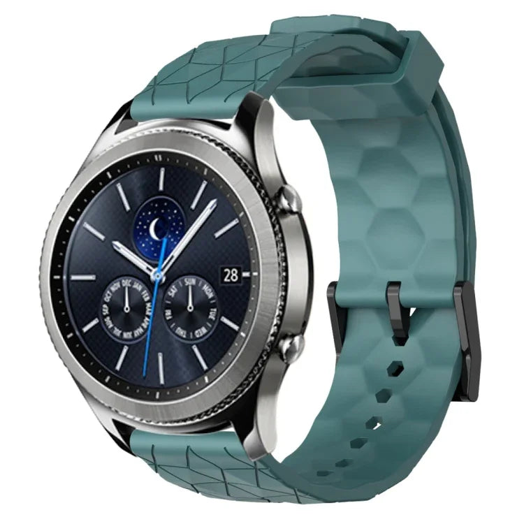 สายรัดนาฬิกาซิลิโคนลายฟุตบอลสีพื้นขนาด 22 มม., สำหรับ Samsung Galaxy Watch3 ขนาด 45 มม., สำหรับ Samsung Galaxy Watch ขนาด 46 มม., สำหรับ Samsung Gear S3 Classic, สำหรับ Samsung Gear S3 Frontier