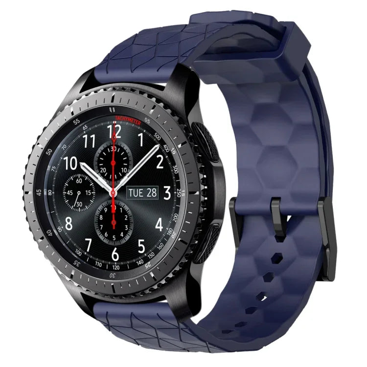 สายรัดนาฬิกาซิลิโคนลายฟุตบอลสีพื้นขนาด 22 มม., สำหรับ Samsung Galaxy Watch3 ขนาด 45 มม., สำหรับ Samsung Galaxy Watch ขนาด 46 มม., สำหรับ Samsung Gear S3 Classic, สำหรับ Samsung Gear S3 Frontier