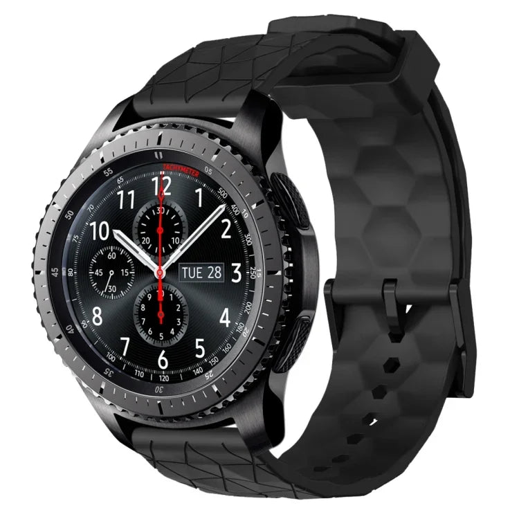 สายรัดนาฬิกาซิลิโคนลายฟุตบอลสีพื้นขนาด 22 มม., สำหรับ Samsung Galaxy Watch3 ขนาด 45 มม., สำหรับ Samsung Galaxy Watch ขนาด 46 มม., สำหรับ Samsung Gear S3 Classic, สำหรับ Samsung Gear S3 Frontier