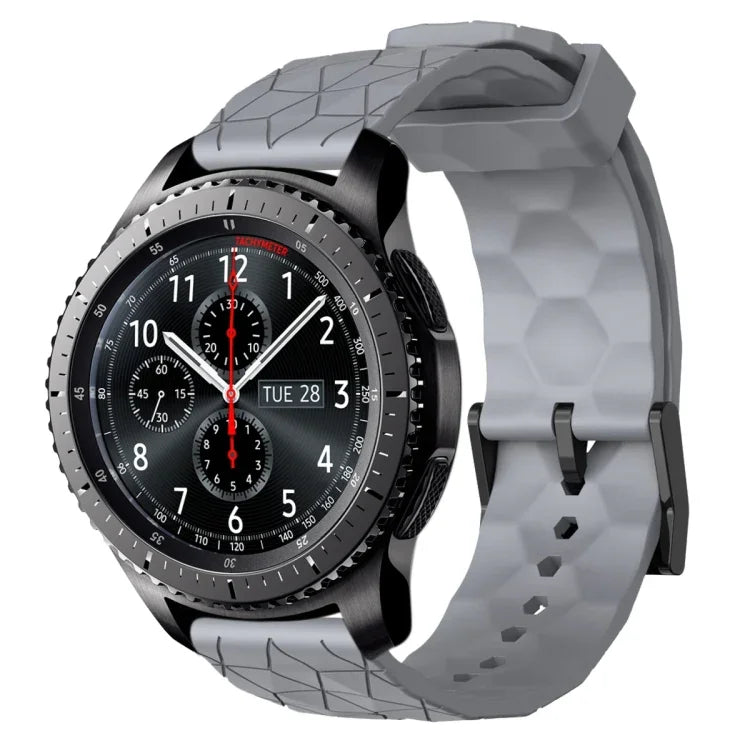 สายรัดนาฬิกาซิลิโคนลายฟุตบอลสีพื้นขนาด 22 มม., สำหรับ Samsung Galaxy Watch3 ขนาด 45 มม., สำหรับ Samsung Galaxy Watch ขนาด 46 มม., สำหรับ Samsung Gear S3 Classic, สำหรับ Samsung Gear S3 Frontier