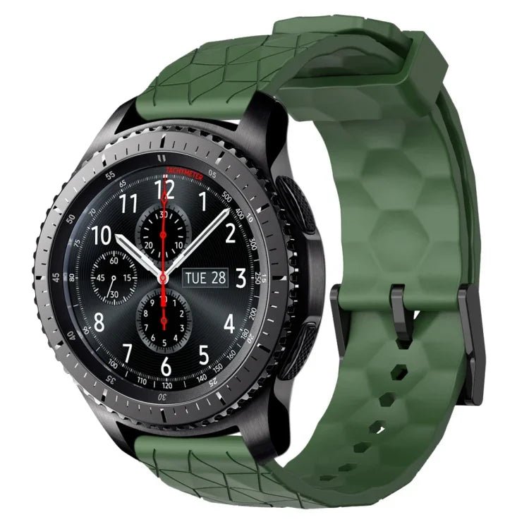 สายรัดนาฬิกาซิลิโคนลายฟุตบอลสีพื้นขนาด 22 มม., สำหรับ Samsung Galaxy Watch3 ขนาด 45 มม., สำหรับ Samsung Galaxy Watch ขนาด 46 มม., สำหรับ Samsung Gear S3 Classic, สำหรับ Samsung Gear S3 Frontier